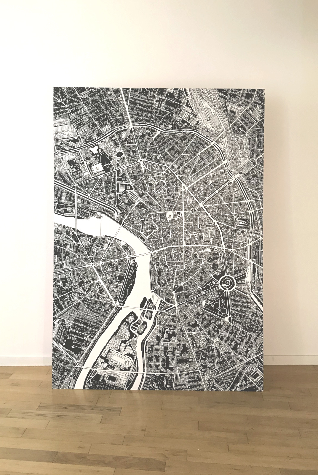 map of toulouse drawn on panel